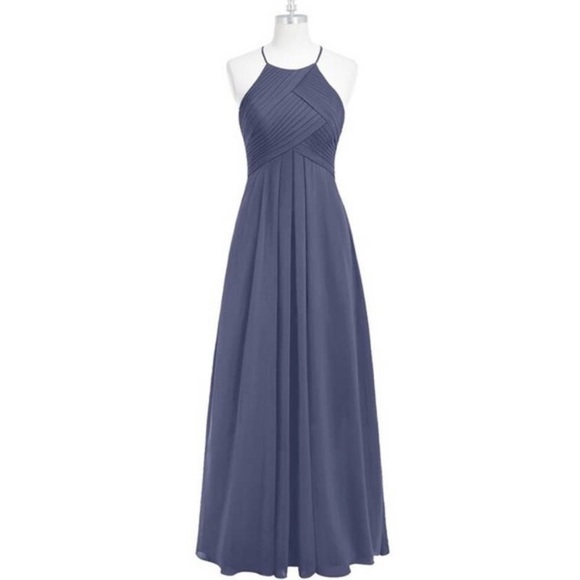 AZAZIE Long Flowy Pleated Chest Bridesmaid Dress - Picture 14 of 15
